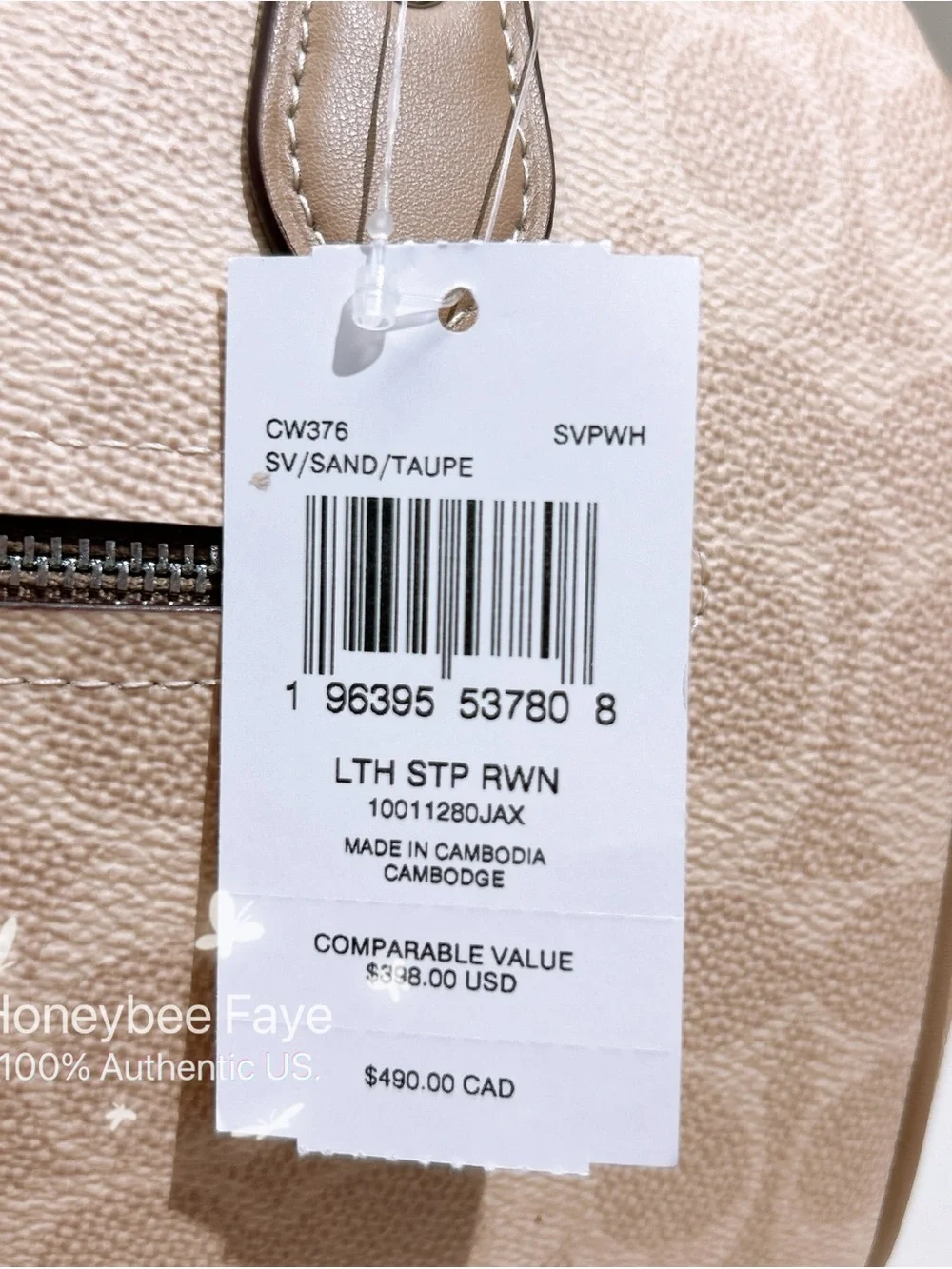 Coach satchel tan